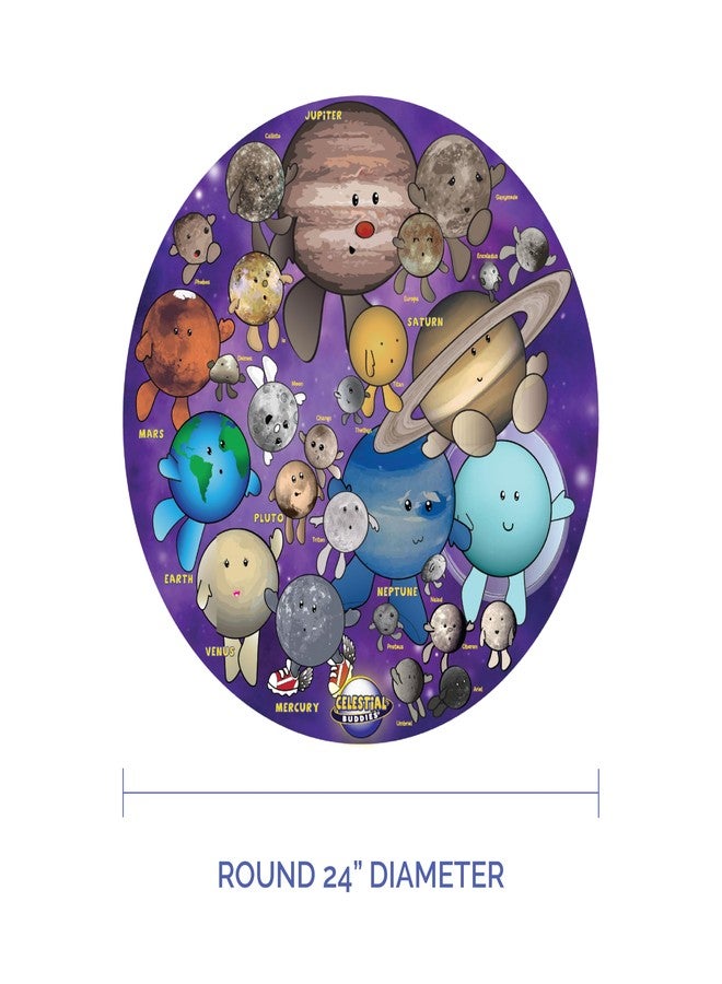 Celestial Buddies So Many Moons! 500 Piece Jigsaw Astronomy Space Puzzle and Poster for Ages 8+ | Educational 23 Moon Poster for Science STEM Learing - Image 3